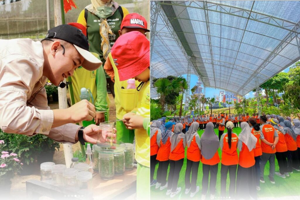 Fasilitas fun trip dan tim building di Taman Bunga Celosia