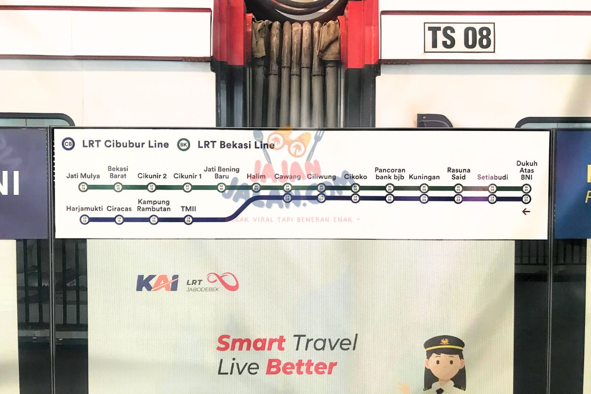 Peta rute dan tarif LRT Jabodebek
