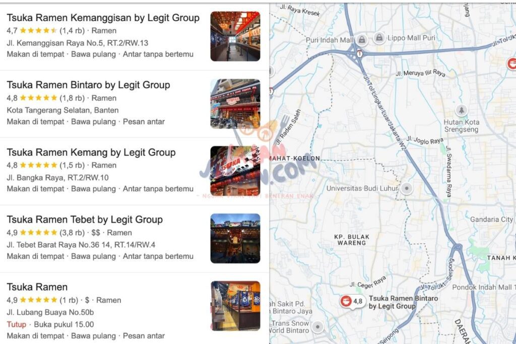 Ratting bintang 5 di Google Review ciri tempat makan enak